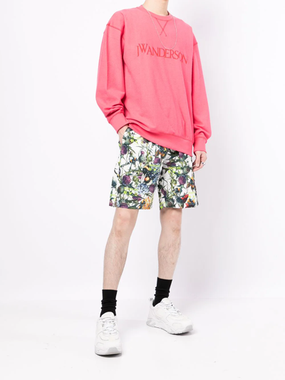 Shop Mauna Kea Floral-print Track Shorts In Weiss