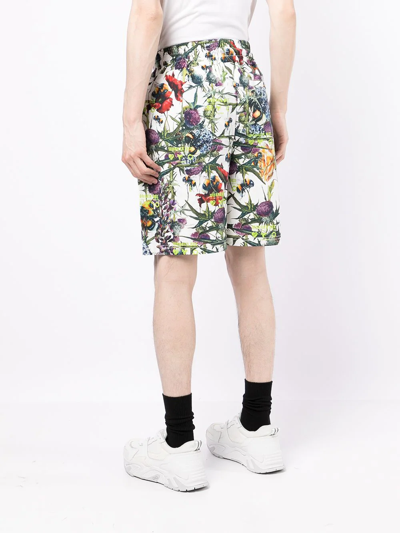 Shop Mauna Kea Floral-print Track Shorts In Weiss
