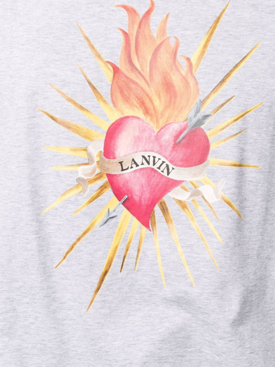 Shop Lanvin Heart Logo-print T-shirt In Grau