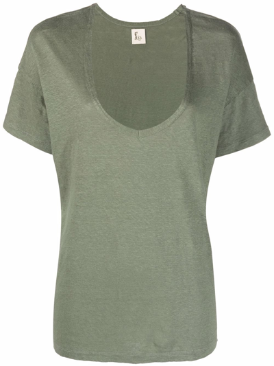 Shop Paula U-neck Short-sleeved T-shirt In Grün