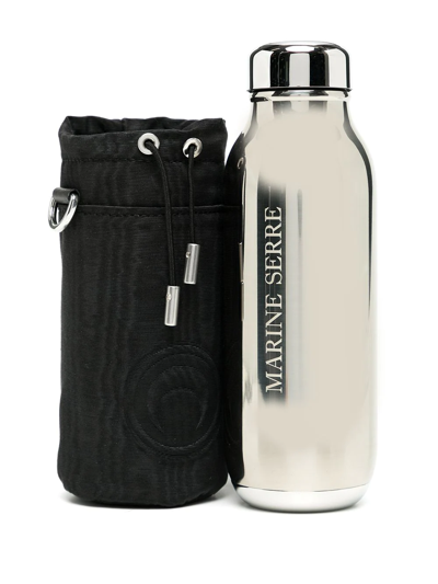 Shop Marine Serre Logo-print Water Bottle In Schwarz