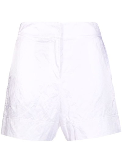 Shop Shiatzy Chen High Waisted Shorts In Weiss