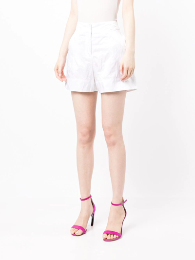 Shop Shiatzy Chen High Waisted Shorts In Weiss