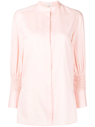Shop Shiatzy Chen Cotton Embroidered Sleeve Shirt In Rosa