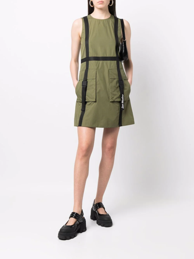 Shop Love Moschino Pocket-detail Mini Dress In Green