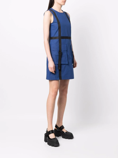 Shop Love Moschino Pocket-detail Mini Dress In Blue