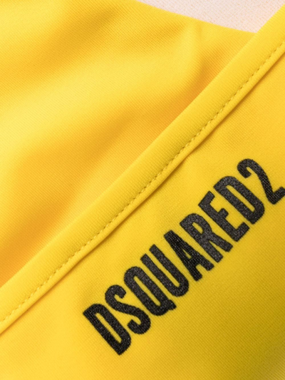 Dsquared2 Logo-print Bikini Bottoms In Gelb