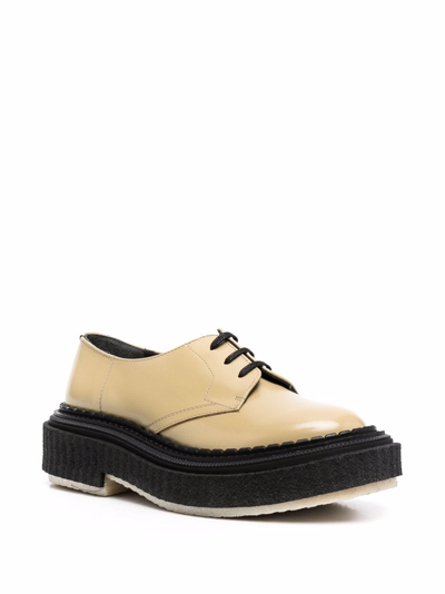 Shop Adieu Chunky Lace-up Leather Oxford Shoes In Gelb