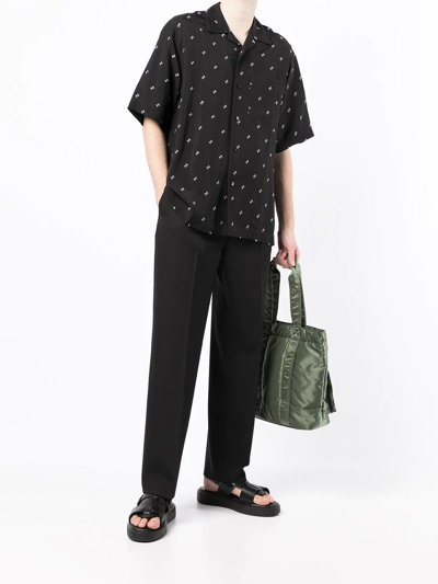 Oamc Triangle-print Shirt In Schwarz