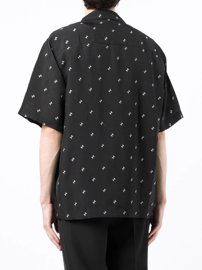 Shop Oamc Triangle-print Shirt In Schwarz