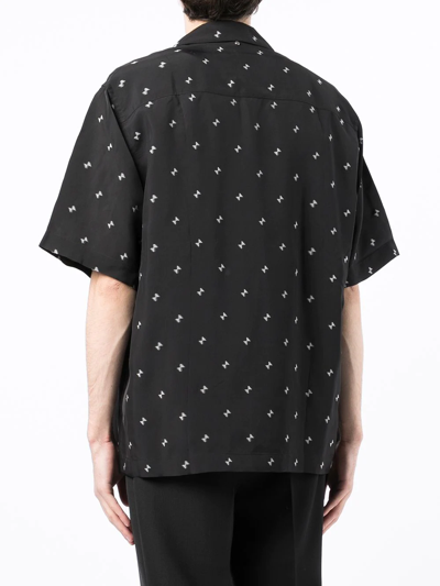Oamc Triangle-print Shirt In Schwarz