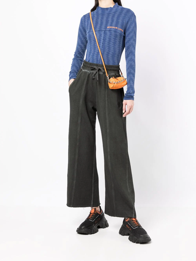 Shop Izzue Drawstring Wide-leg Trousers In Grau