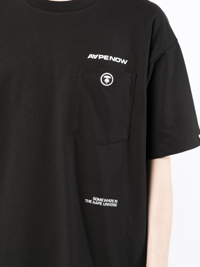 Shop Aape By A Bathing Ape Logo Patch Short-sleeve T-shirt In Schwarz