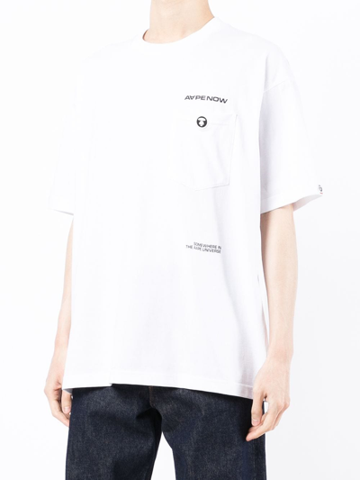 Shop Aape By A Bathing Ape Logo Patch Short-sleeve T-shirt In Weiss