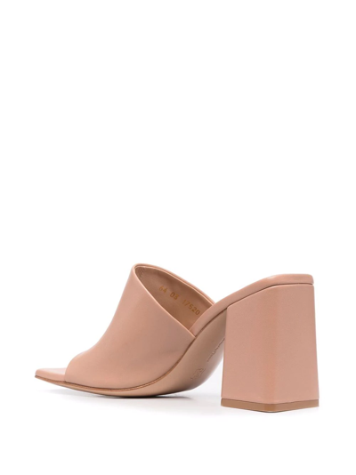 Shop Gianvito Rossi Wynn 85mm Leather Mules In Neutrals