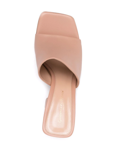 Shop Gianvito Rossi Wynn 85mm Leather Mules In Neutrals