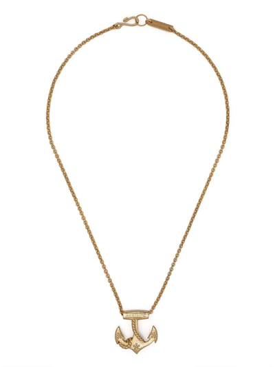 Shop Shrimps Anchor Pendant Necklace In Gold