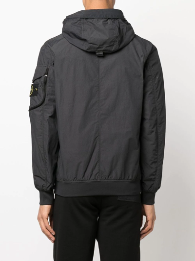 Stone Island Nylon Bomber Jacket In Grau