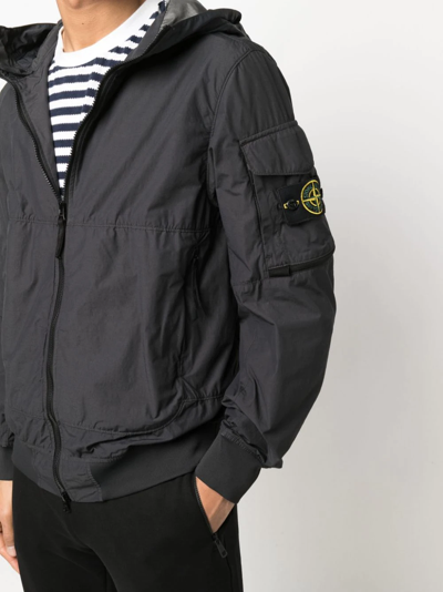 Stone Island Nylon Bomber Jacket In Grau