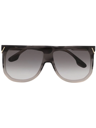 Shop Victoria Beckham Flat Top V-insert Sunglasses In Grau