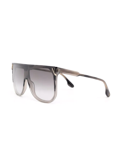 Shop Victoria Beckham Flat Top V-insert Sunglasses In Grau