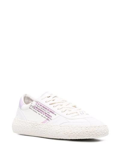 Shop Puraai Slogan-print Low Top Sneakers In Weiss