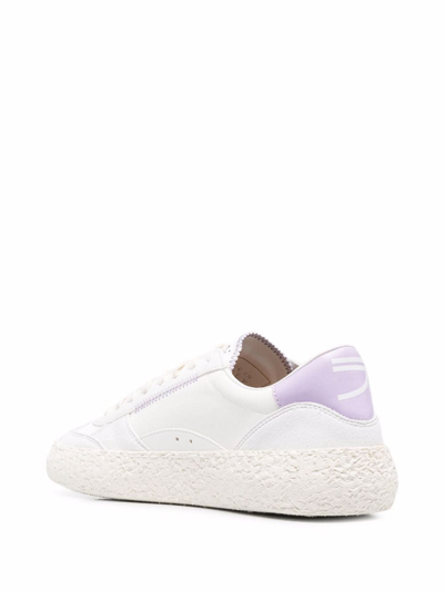 Shop Puraai Slogan-print Low Top Sneakers In Weiss