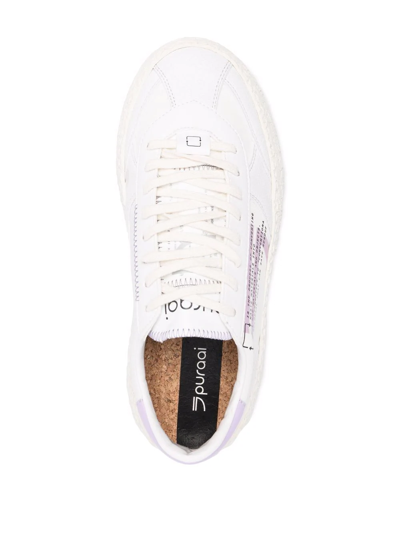 Shop Puraai Slogan-print Low Top Sneakers In Weiss