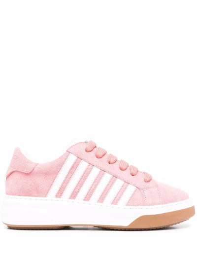 Shop Dsquared2 Stripe-detail Low Top Sneakers In Rosa