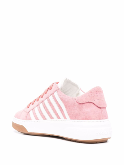 Shop Dsquared2 Stripe-detail Low Top Sneakers In Rosa