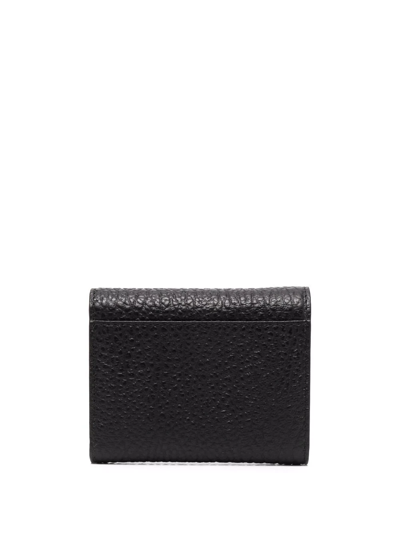 Shop Maison Margiela Four-stitch Leather Wallet In Black