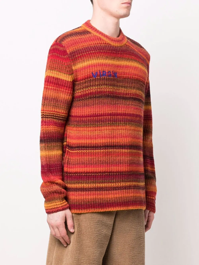 Erl Virgin Wool & Acrylic Knit Sweater In Red | ModeSens