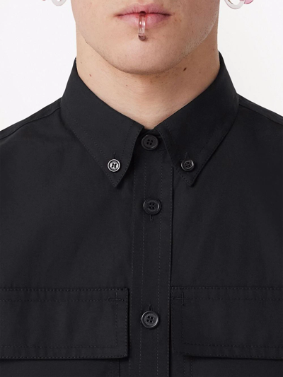 Shop Burberry Sleeveless Button-down Shirt In Schwarz