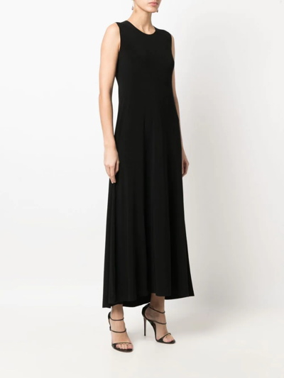 Shop Norma Kamali Sleeveless Velvet Long Dress In Schwarz