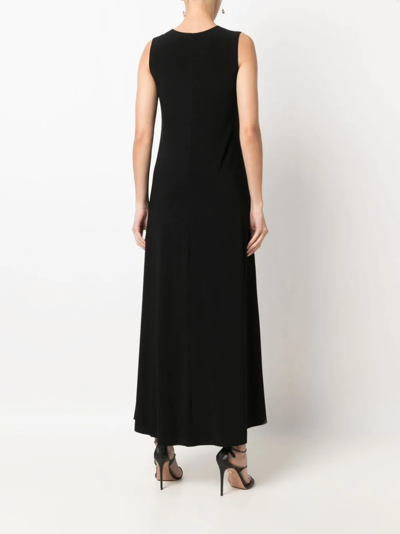 Shop Norma Kamali Sleeveless Velvet Long Dress In Schwarz
