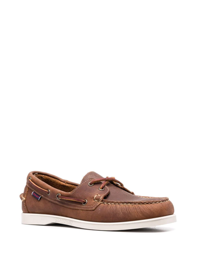 Shop Sebago Dockside Portland Boat Shoes In Braun