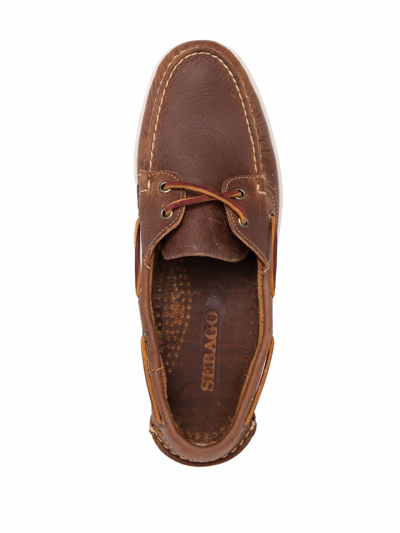 Shop Sebago Dockside Portland Boat Shoes In Braun