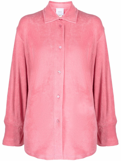 Shop Patou Towel-finish Buttoned Shirt In Rosa