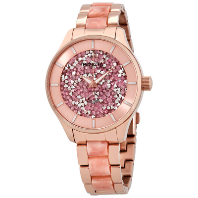 Shop Invicta Angel Rose Dial Ladies Watch 24663 In Gold Tone / Pink / Rose / Rose Gold Tone