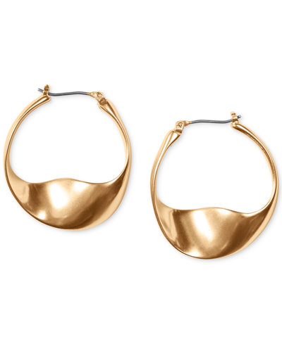Shop Lucky Brand Gold-tone Modern Twist Hoop Earrings