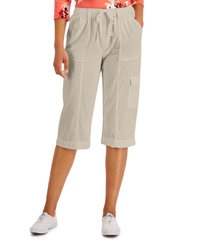 Shop Karen Scott Charlie Capri Pants, Created For Macy's In Pebble