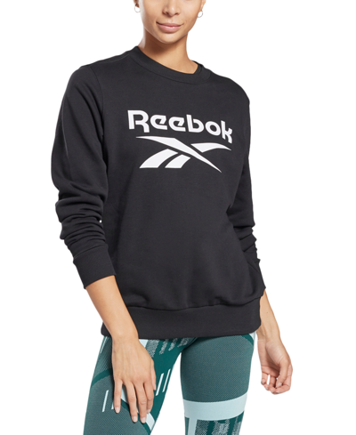Shop Reebok Women's French Terry Sweatshirt In Black