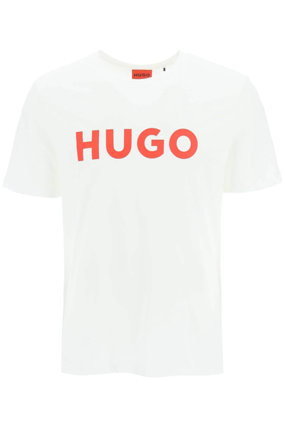 Shop Hugo Logo Print T-shirt In White,red