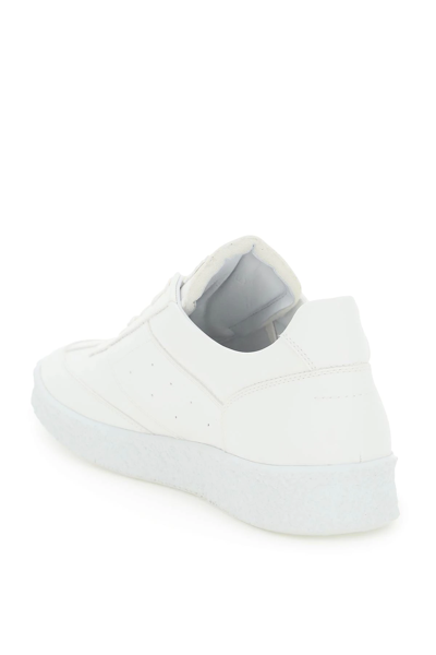 Shop Mm6 Maison Margiela Faux Leather Low-top Sneakers In White