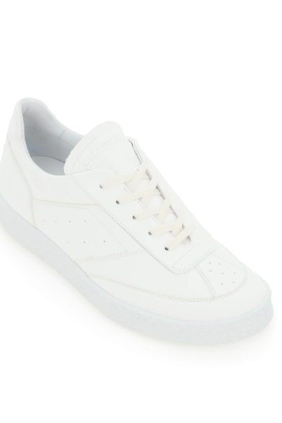 Shop Mm6 Maison Margiela Faux Leather Low-top Sneakers In White