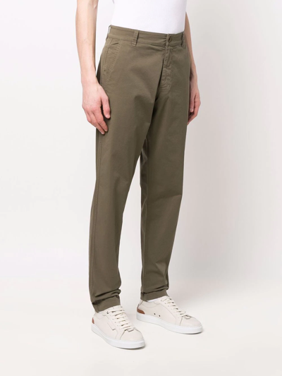 Shop Aspesi Slim-cut Chino Trousers In Grün