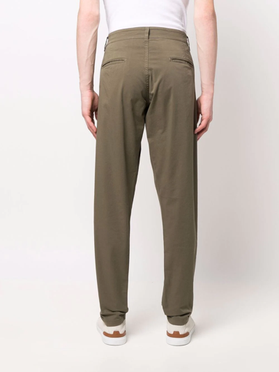 Shop Aspesi Slim-cut Chino Trousers In Grün