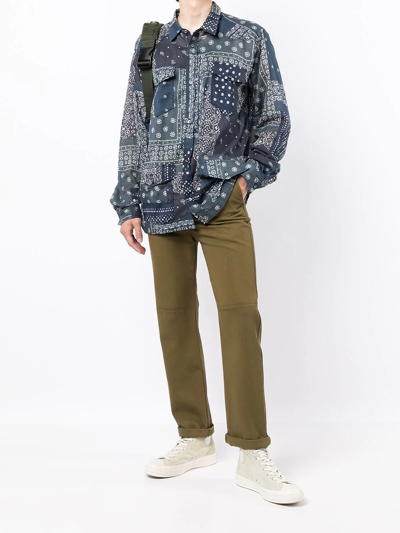 Shop Alchemist Paisley Button-down Shirt In Blau