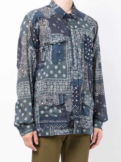 Shop Alchemist Paisley Button-down Shirt In Blau