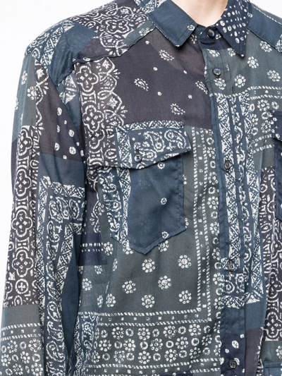 Shop Alchemist Paisley Button-down Shirt In Blau